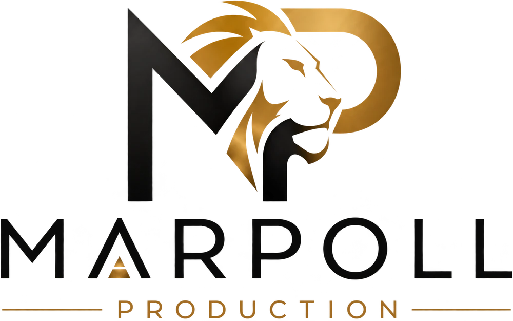 MARPOLL PRODUCTION — zlatý lev v monograme MP
